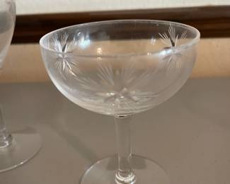 Vintage Fostoria Starburst champagne glasses