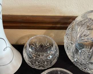 Small votive/ rose bowl cut crystal. Set of four.