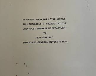 Chronicle of Chevrolet Products since 1911 circa 1940's