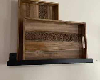 Decorative and functional wooden serving trays