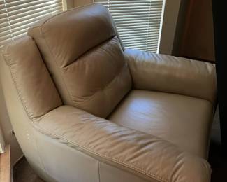 Cream leather chair in excellent condition (couch to match)