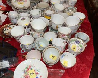TONS of beautiful antique cup & saucer sets 