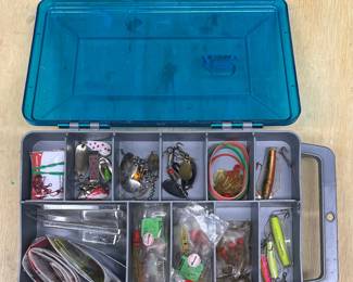 Small Plano Double Sided Tackle Organizer With Assorted Lures And Hooks