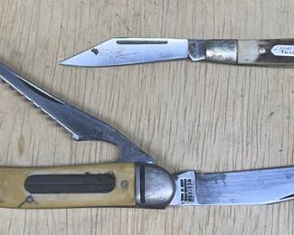 Vintage Western 751 With Appalachian Trail Folding Pocket Knives 