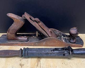 Vintage Suregrip No. 56 Nail Puller With Antique 14 Inch Hand Planer 