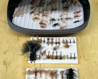 Lot Of Assorted Fishing Flies With Plano Case
