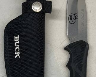 Buck 685 4" Fixed Blade Knife With Dynaflex Rubber Handle And Sheath