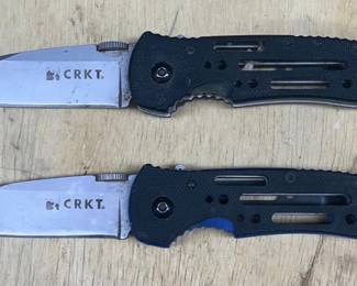 Pair Of CRKT Point Guard Crawford Design Pocket Knives