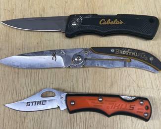 Cabela's, Browning, & Stihl Small Folding Pocket Knives 