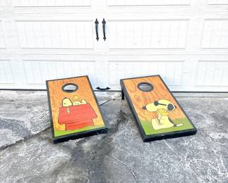 HAND PAINTED SNOOPY CORNHOLE GAME BOARDS - CUSTOM BOARDS