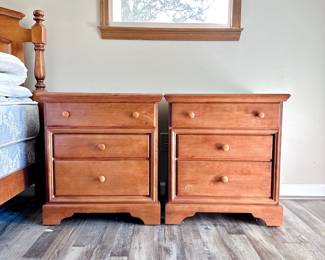 3 DRAWER NIGHTSTANDS - SET OF 2 - WOOD - FARMHOUSE