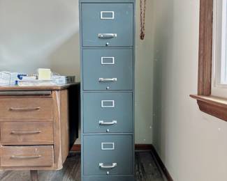 VINTAGE COLE STEEL 4 DRAWER METAL FILING CABINET