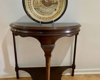 Demi Lune Table & Pottery