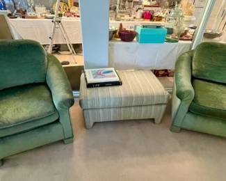 Pair of Chairs and Ottoman