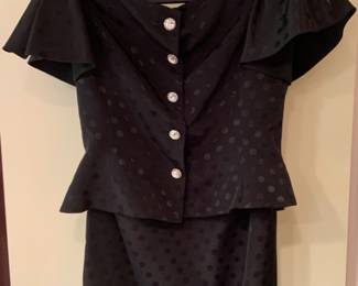 Vintage Polka Dot Skirt Suit