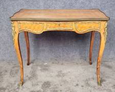 Antique French Ornate Inlaid Table Desk Ormolu Mounts