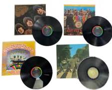 THE BEATLES Vinyl Records - Abbey Road, Magical Mystery Tour, Sgt. Peppers Lonely Hearts Club Band and Rubber Soul