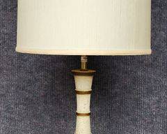 Mid Century Modern Ceramic and Metal Base Table Lamp with Shade
