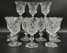 FINE SIGNED VAL ST LAMBERT CUT CRYSTAL WATER GOBLETS