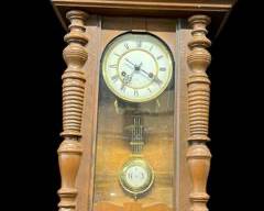 Antique Hamburg American Corporation Wall Hanging Mechanical Clock