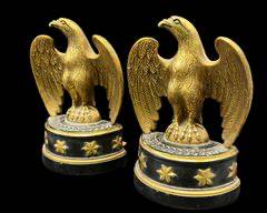 Vintage Mid-Century Modern Borghese Gilded Eagle Bookends