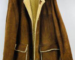Vintage KURLAND STAR NORTSWEAR SHEARLING SUEDE JACKET, BROWN W/ BIG POCKETS SIZE XL