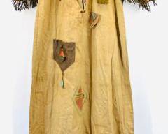 1940s CAMP FIRE Girls Service Native American Costume Bead Fringe, Patches, Leather Collar And Pocket