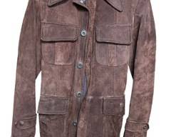 Vintage Hippie Boho Lord John REAL LEATHER DARK BROWN SUEDE BUTTON UP JACKET MENS With Belt Sz 38