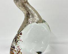 FANTASTIC ART GLASS PEWTER Beak CURLEWS LARGE BIRD FIGURINE