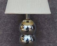 George Kovacs Mid Century Modern Chrome Metal Stacked Caterpillar Table Lamp with Shade MCM