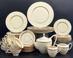 Fine Imperial By Lenox P330 Made In The USA China Dinner Plates, Side Plates, Desert Plates, Saucers, Tea Cups, Lidded Tea Pot, Creamer, and Sugar Bowl