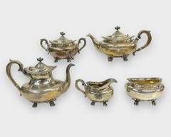Dominic & Haff Sterling Silver Antique 5 Piece Tea Set 3024 Grams
