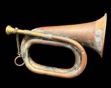 Antique Copper and Brass Bugle Marked Fn. Eugen Schuster Markneukirchen 1940