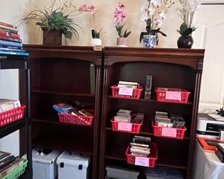 Solid wood bookcases, CD's, DVD's and Cassettes