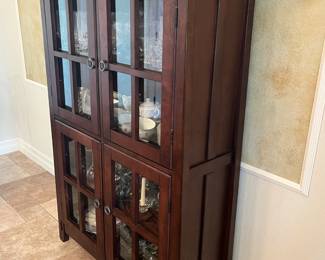 Wooden 4-door cabinet, 42" x 14" x 60"