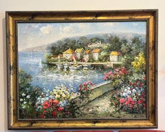 Floral oil painting on canvas 50" x 39.5"