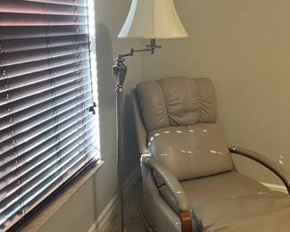 Antique brass floor lamp