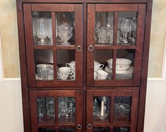 Wooden 4-door cabinet, 42" x 14" x 60"