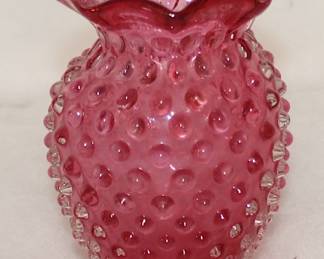 Fenton Cranberry Hobnail Glass