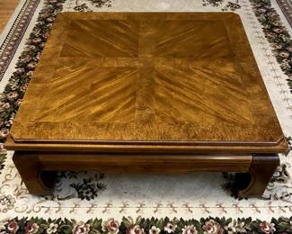 Thomasville Japanese Style Coffee Table with Burlwood Finish