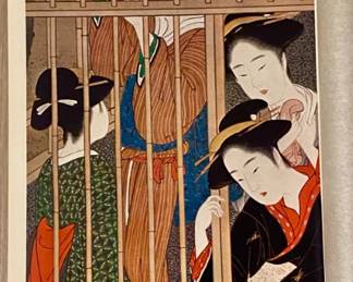 Panel Print from women of the twelve months by Katsukawa Shunsho