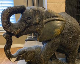 Elephant and calf statue