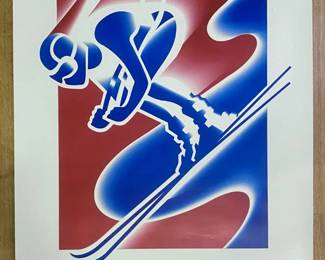 1992 Winter Olympics Poster with Skier