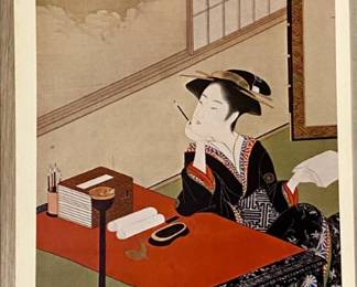 Panel Print from women of the twelve months by Katsukawa Shunsho