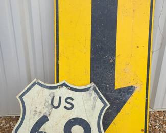 US Route 69 Highway Marker Sign, And Turn Arrow Steel Road Sign, 48" x 24"