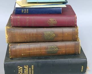 Masonic Book Collection, Including The Holy Bible, Morals And Dogma, The Home Alter, And More, Qty 12