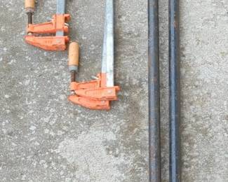 Bar Clamps Including 16", 34", And 60" Lengths, Total Qty 6