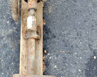 Vintage Steel Manual Drill Press, 34" Long, Mounted On 2" x 6" Board