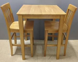 Wood Dinette Set Including Table, 36" x 30" x 30", And Matching Chairs, Qty 2