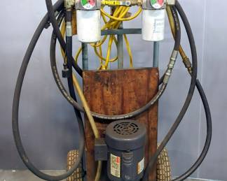 Portable Hydraulic Pump Custom Built On Dolly With Dayton Electric Motor, Unknown Working Condition